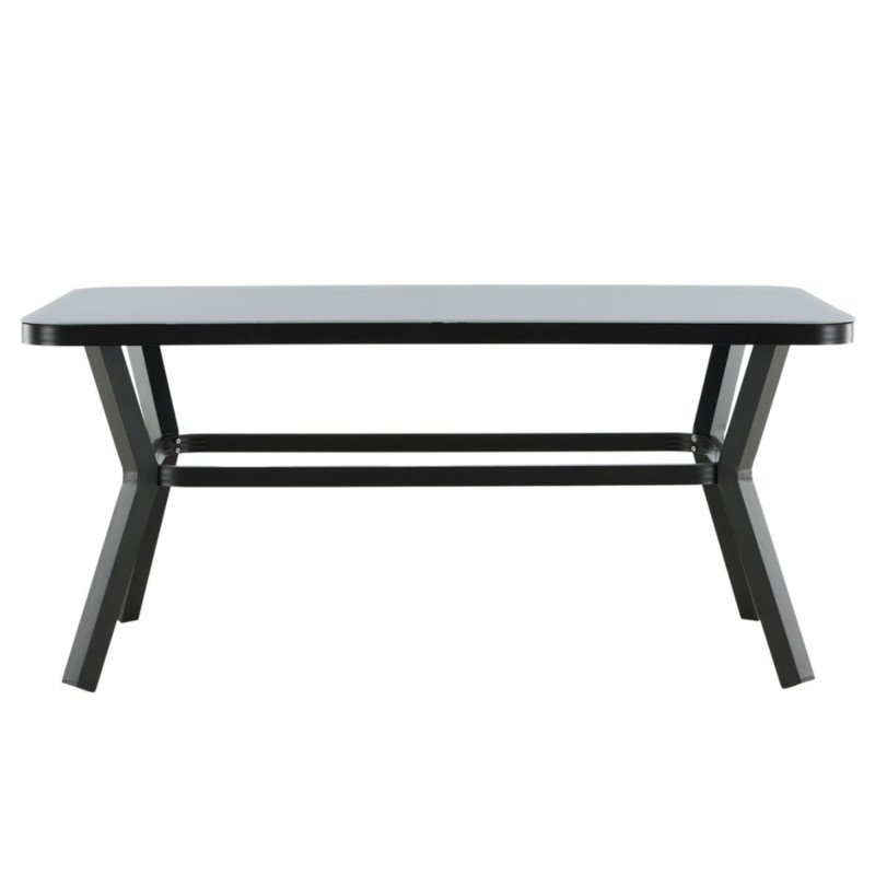 Table de jardin 160x90cm en aluminium gris MATTIA