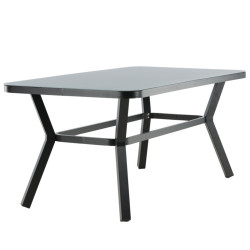 Table de jardin 160x90cm en aluminium gris MATTIA