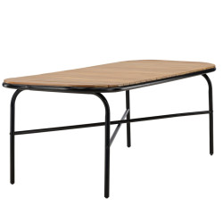 Table de jardin 200x90cm en bois et métal noir FYNN