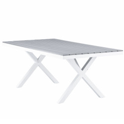 Table de jardin 200x100cm effet bois CALOPIE