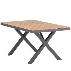 Table de jardin 150x90cm effet bois JORDANIE