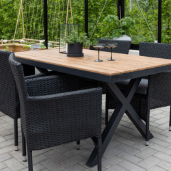 Table de jardin 150x90cm effet bois JORDANIE