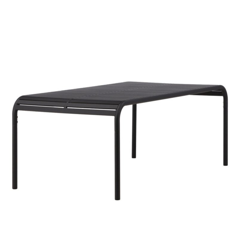 Table de jardin 200x100cm en aluminium noir ANGELA