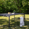 Table de jardin 200x100cm en aluminium noir ANGELA