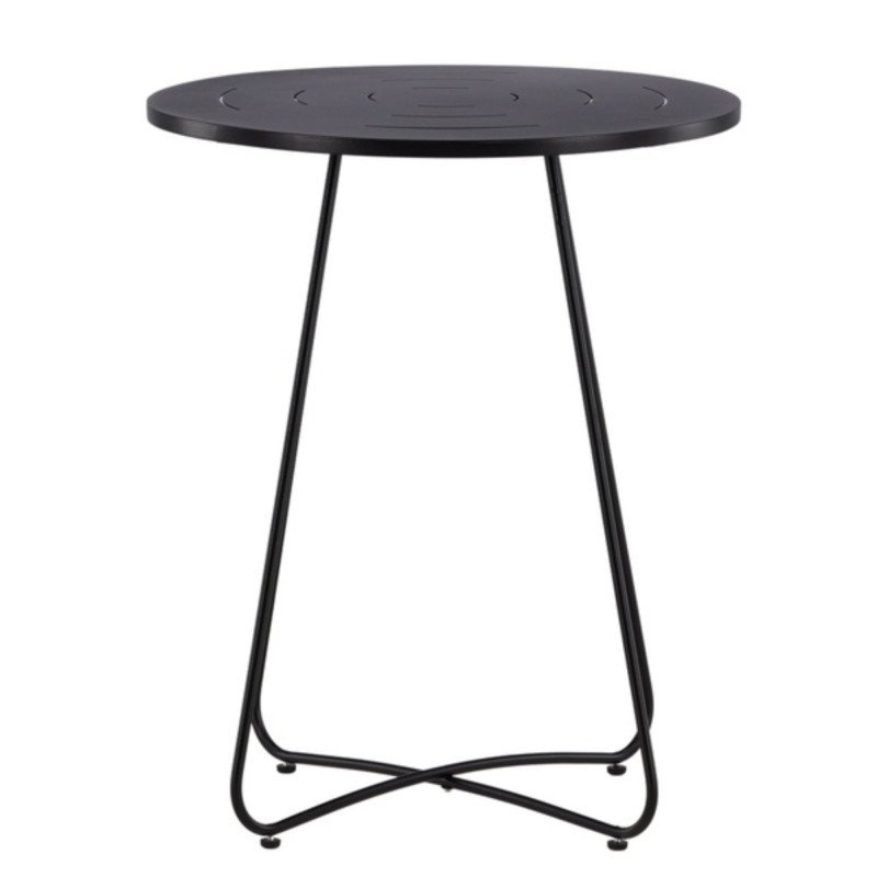 Table de jardin ronde en métal noir 60cm COLOMBES