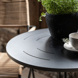 Table de jardin ronde en métal noir 60cm COLOMBES