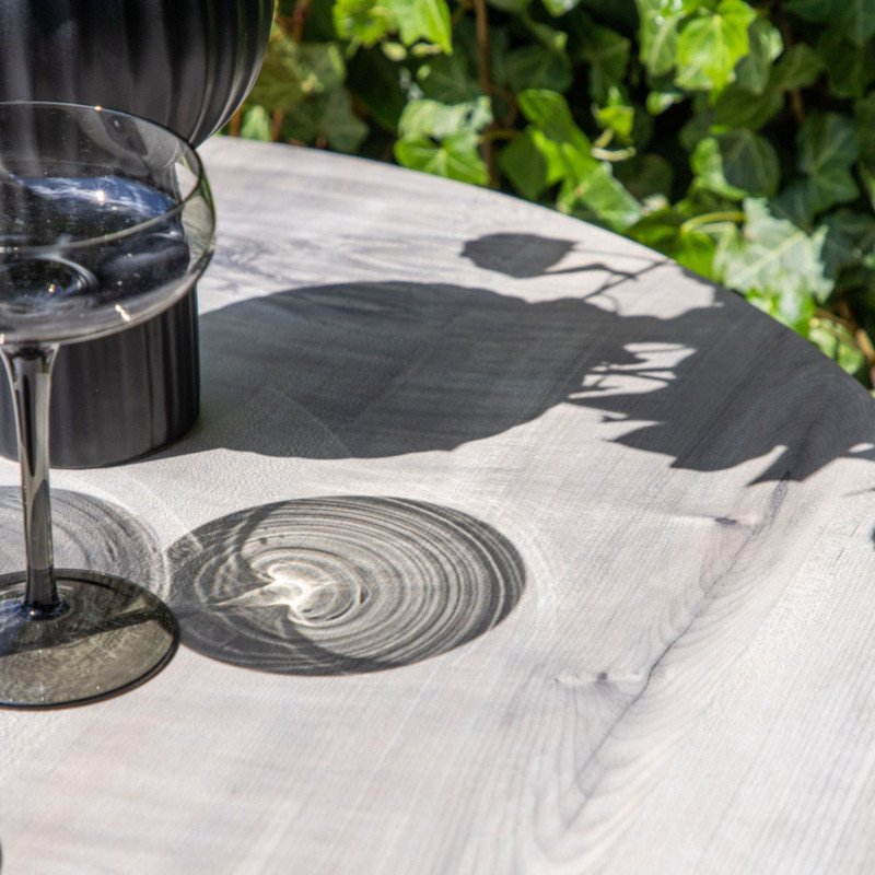 Table haute extérieur en métal et bois MDF OLIVIA