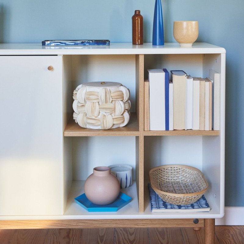 Buffet 130cm en bois avec placard et niche MARCEAU