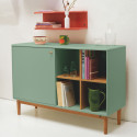 Buffet 130cm en bois avec placard et niche MARCEAU