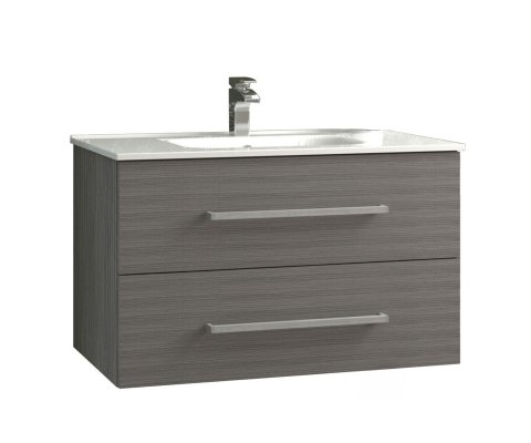 Meuble salle de bain en bois gris avec vasque OCTAVE