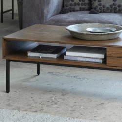 Table basse en bois avec niche et tiroir BLAZZERS