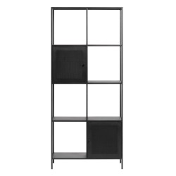 Meubles de rangement pour livre 2 portes 180x80cm de couleur noir FOGNIGNI