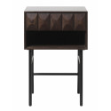 Table de nuit rustique de couleur maron en bois 46x46 PRESTINA