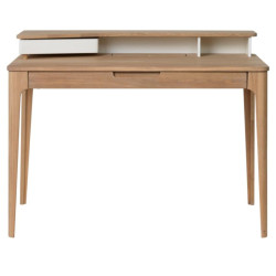 Bureau avec rangement en chêne et cannage, style contemporain KITTY