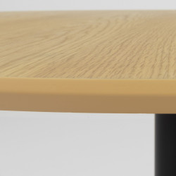 Table ronde plateau bois pied central BOULBI