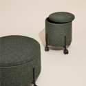 Pouf de rangement à roulettes vert 46 cm OXFORD