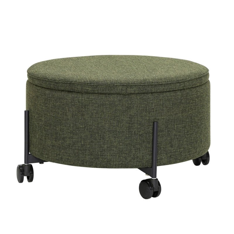 Pouf de rangement à roulettes vert 37 cm OXFORD