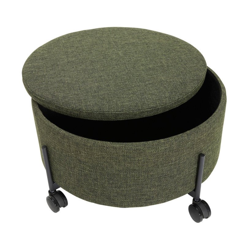 Pouf de rangement à roulettes vert 37 cm OXFORD