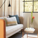 Canapé 2 places vintage bicolore orange et beige JANEIRO