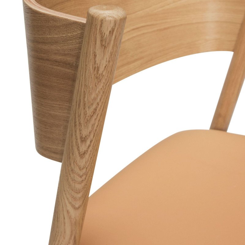 Chaise de salle à manger scandinave en bois certifié avec coussin INDIANA