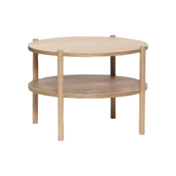 Table basse ronde 2 plateaux en bois clair RENITA