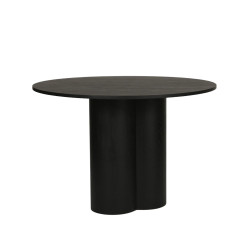 Table à manger ronde 110cm en bois noir AMBER