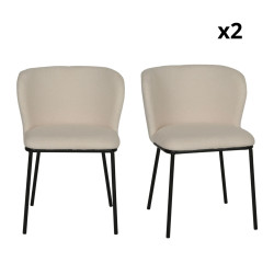 Lot de 2 chaises modernes en tissu bouclé NEYA