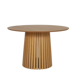 Table à manger ronde 120cm en bois pied central TIANA