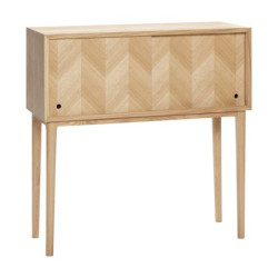 Console portes coulissantes motif chevrons en bois PAMILA