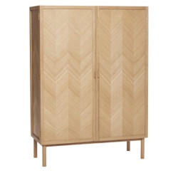 Buffet haut motif chevrons en bois PAMILA