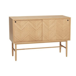 Console portes coulissantes motif chevrons en bois PAMILA