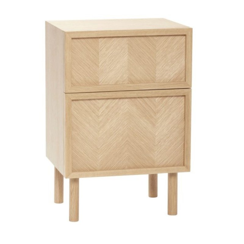 Table de chevet motif chevrons en bois PAMILA