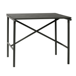 Table de jardin moderne en métal noir 90x90cm RAMIRO