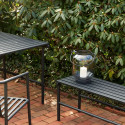 Table de jardin moderne en métal noir 90x90cm RAMIRO