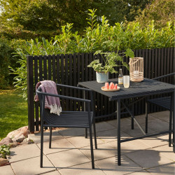 Table de jardin moderne en métal noir 90x90cm RAMIRO