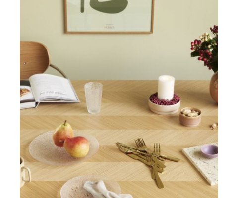 Table à manger motif chevrons en bois 200x100 PAMILA
