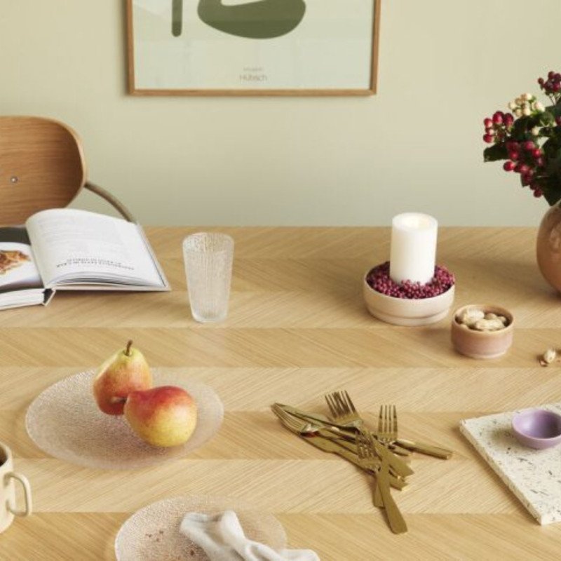 Table à manger motif chevrons en bois 200x100 PAMILA