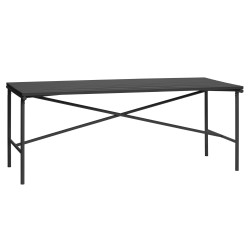 Table de jardin moderne en métal noir 191x92cm RAMIRO