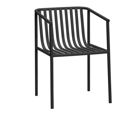 Chaise de jardin moderne en métal noir RAMIRO