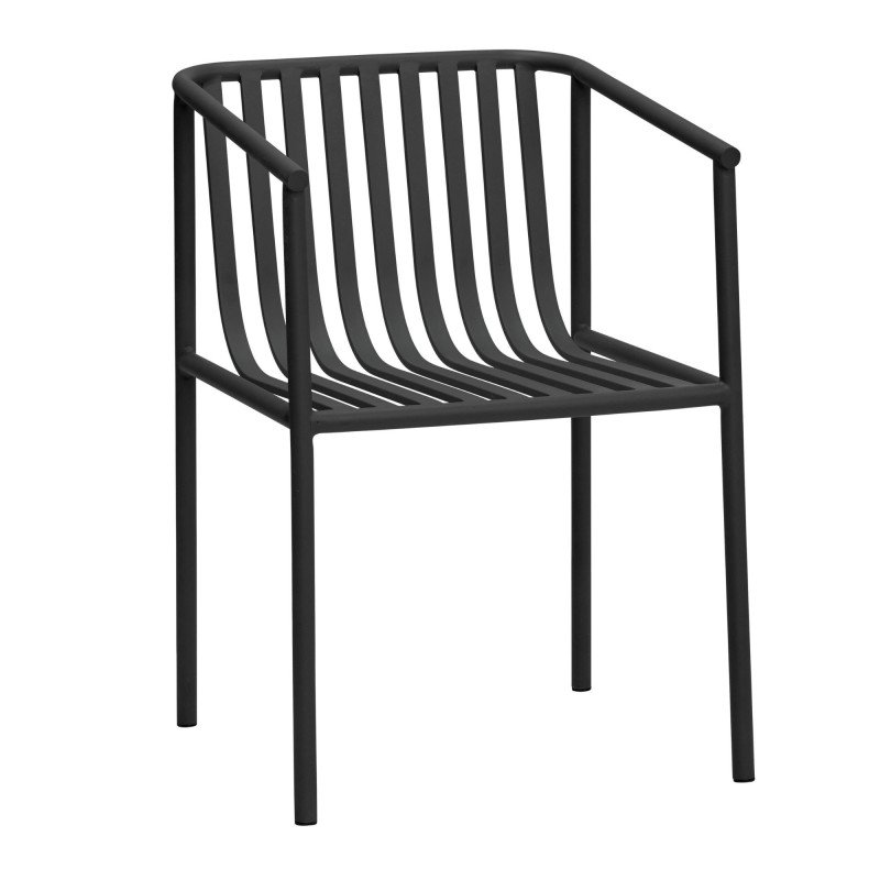 Chaise de jardin moderne en métal noir RAMIRO