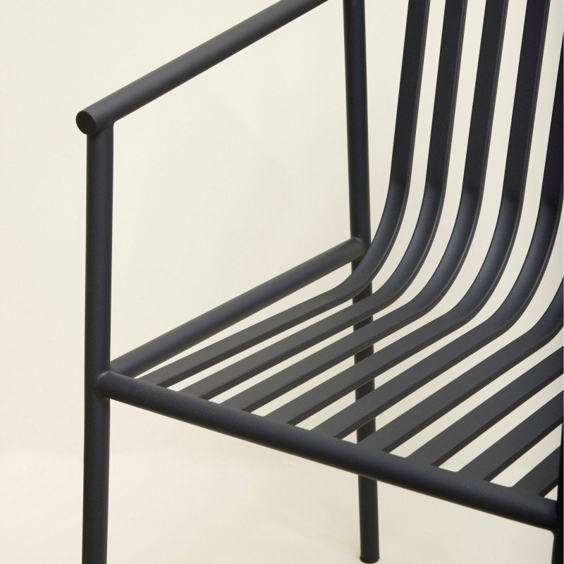 Chaise de jardin moderne en métal noir RAMIRO