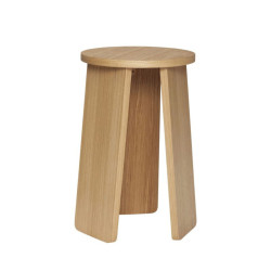 Tabouret rond 3 pieds en bois clair NORTO