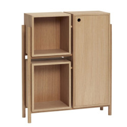 Commode 3 compartiments en bois CUBLA