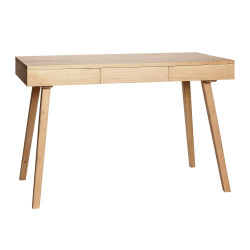 Bureau 3 tiroirs en bois clair CHARLESTON