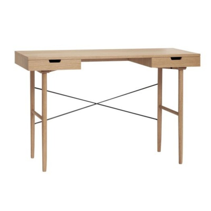Bureau minimaliste 2 tiroirs en bois clair SCOLO