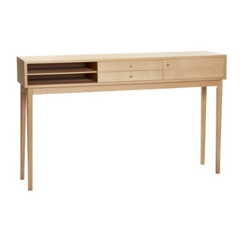 Console scandinave avec compartiments en bois LONGINA