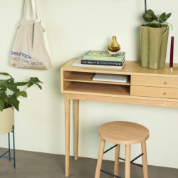 Console scandinave avec compartiments en bois LONGINA