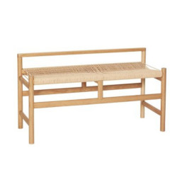 Banc scandinave en bois avec assise en corde 100cm DALLAS