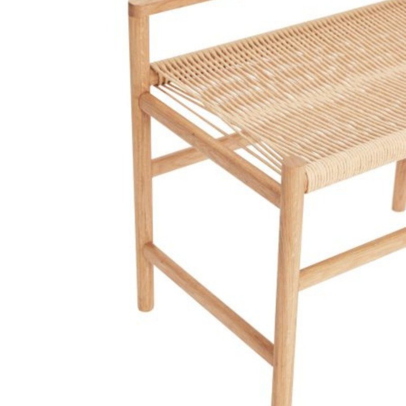 Banc scandinave en bois avec assise en corde 100cm DALLAS