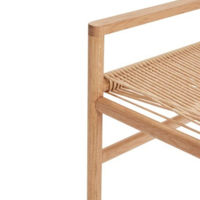 Banc scandinave en bois avec assise en corde 100cm DALLAS